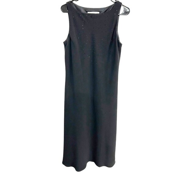 Jones New York NWT Sleeveless Black Maxi Dress With Rhinestone Detailing Size 14